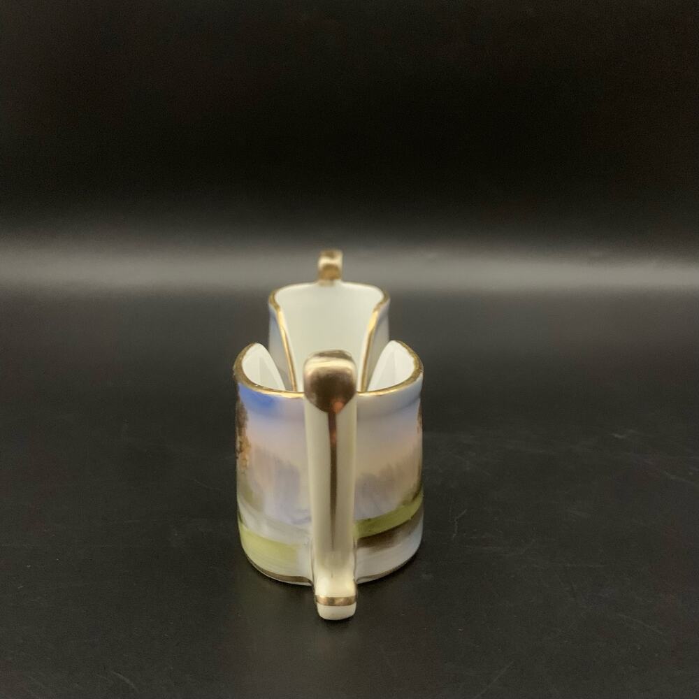 Antique 1918 Noritake Morimuru Porcelain Spoon Holder Hand Painted Landscape - Picture 4 of 16